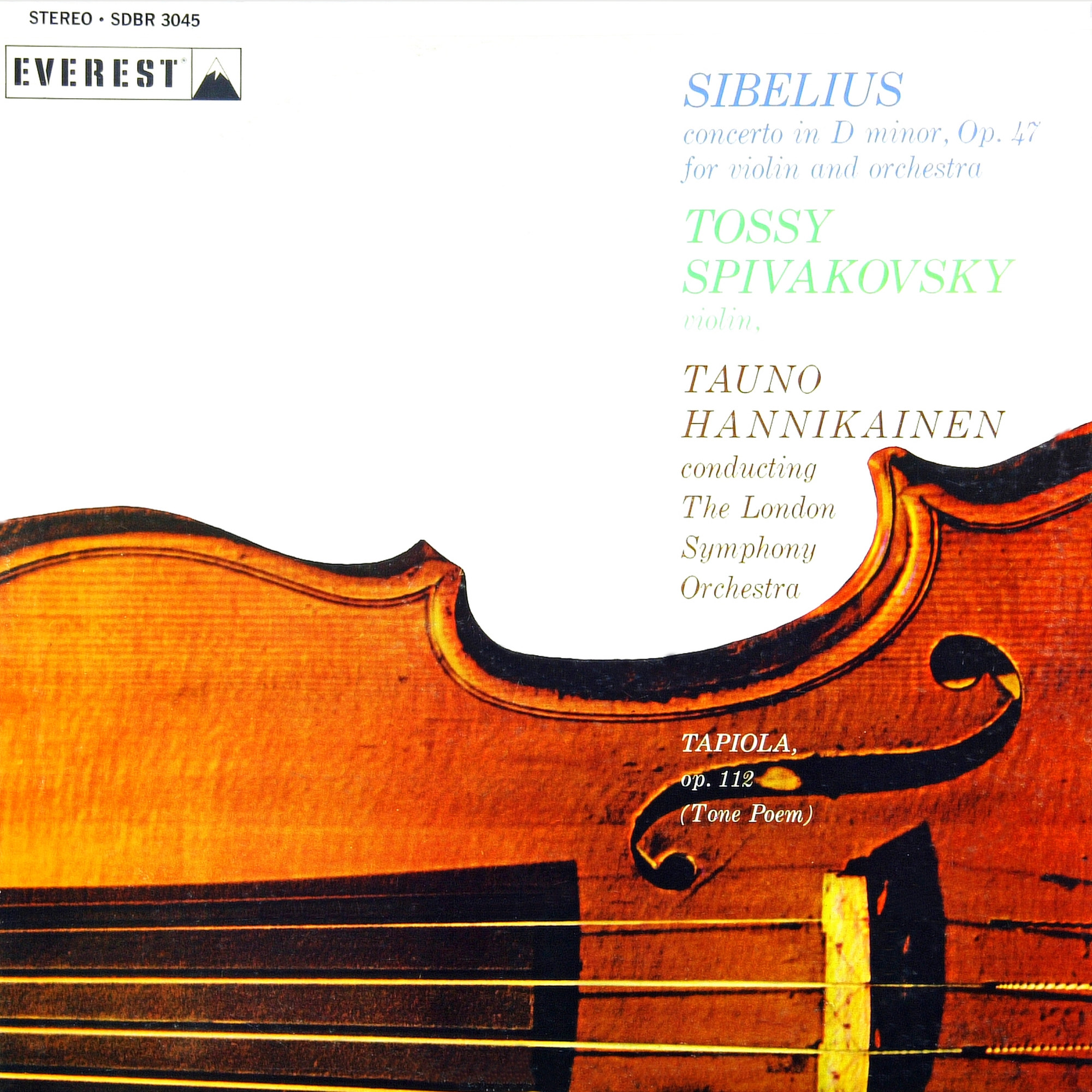 Sibelius: Violin Concerto in D Minor & Tapiola - Everest Stereo